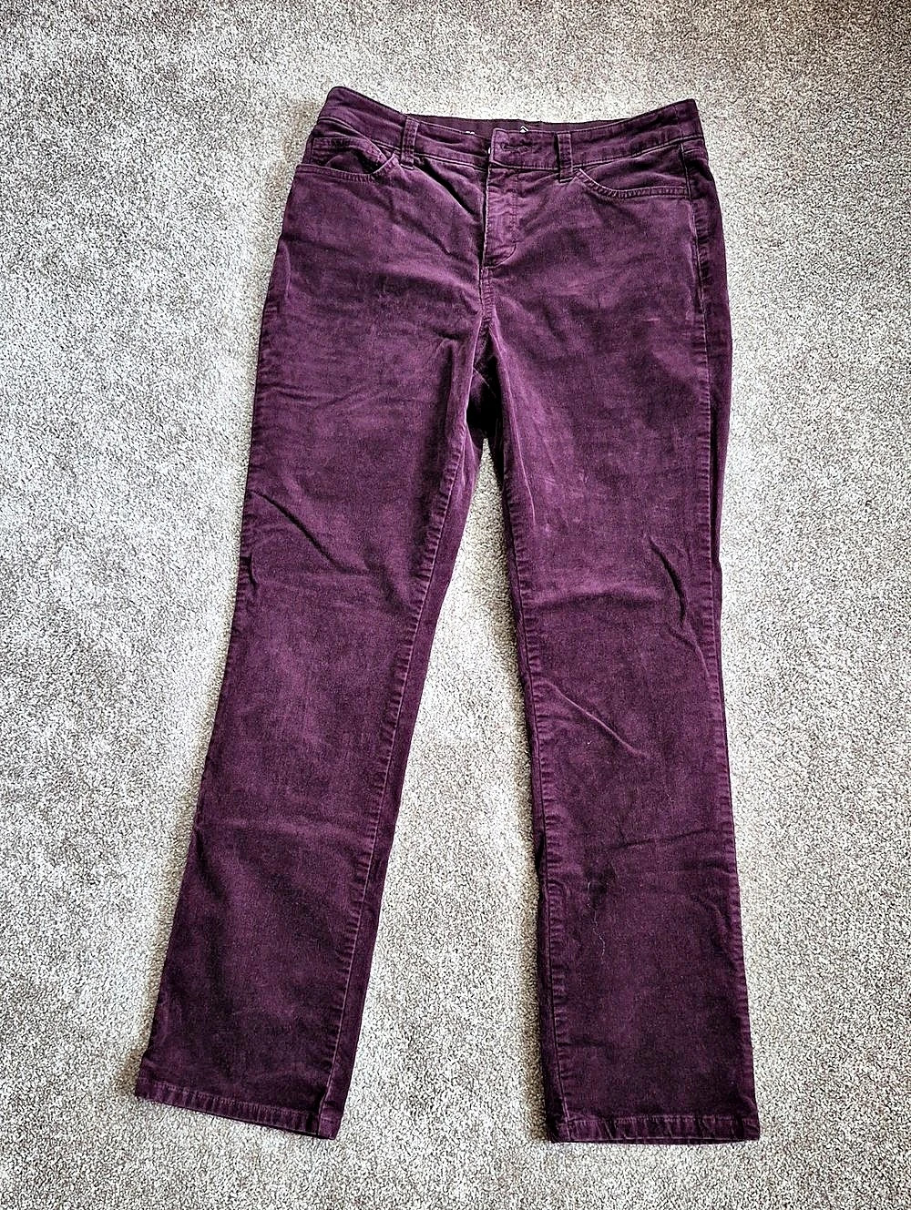 Purple Straight Leg Corduroy Pants